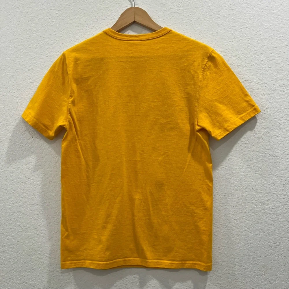 Champion Tee T Shirt Mens Small Yellow Knit Short‎ Sleeve Crew Neck 100% Cotton